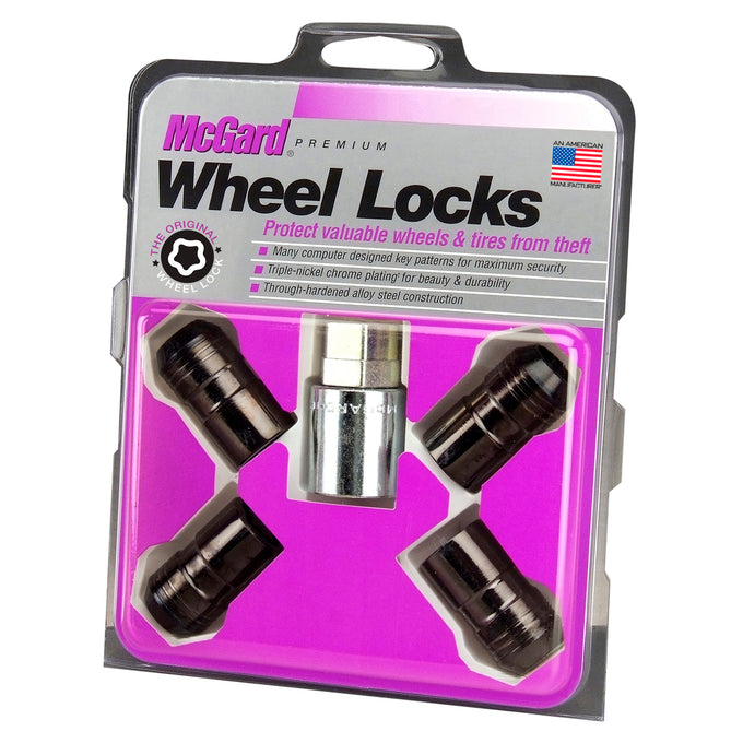 Cone Seat Exposed Style Wheel Locks <br> M14 x 1.5 Thread, 21 & 22mm Dual Hex x 1.639in L