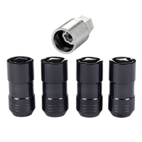 Cone Seat Exposed Style Wheel Locks <br> M14 x 1.5 Thread, 21 & 22mm Dual Hex x 1.965in L
