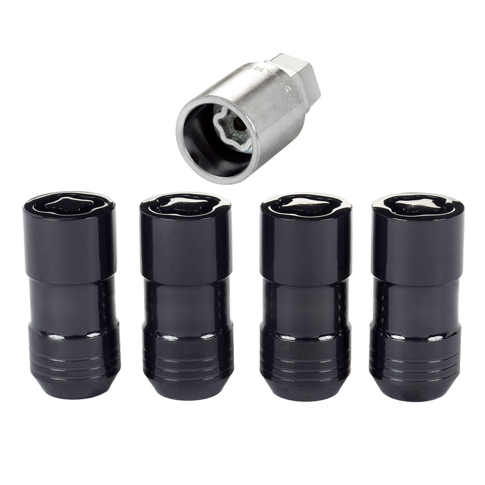 Cone Seat Exposed Style Wheel Locks <br> M14 x 1.5 Thread, 21 & 22mm Dual Hex x 1.965in L