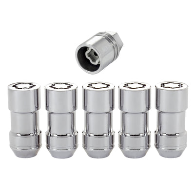 5-Pack Cone Seat Exposed Style Wheel Locks <br> M14 x 1.5 Thread, 22mm Hex x 1.965in L