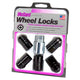 5-pack Cone Seat Exposed Style Wheel Locks <br> M14 x 1.5 Thread, 21 & 22mm Dual Hex x 1.639in L