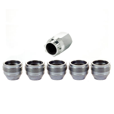 5-Pack Cone Seat Under Hub Cap Wheel Locks <br> M14 x 1.5 Thread, 22mm Hex x 0.893in L