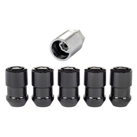 Cone Seat Exposed Style Wheel Locks <br> M12 x 1.5 Thread, 19 & 21mm Dual Hex x 1.46in L