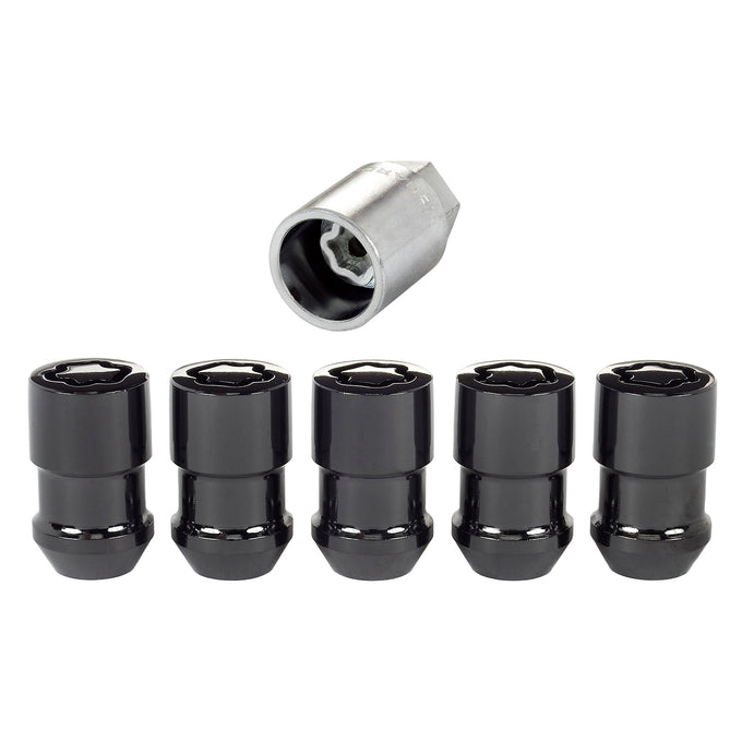 Cone Seat Exposed Style Wheel Locks <br> M12 x 1.5 Thread, 19 & 21mm Dual Hex x 1.46in L