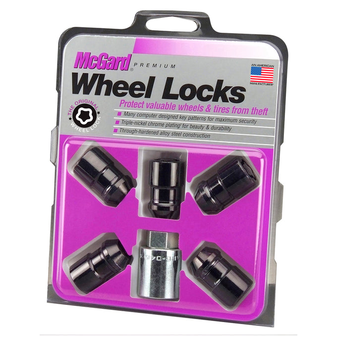 Cone Seat Exposed Style Wheel Locks <br> M12 x 1.5 Thread, 19 & 21mm Dual Hex x 1.46in L