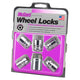 5-Pack Cone Seat Exposed Wheel Lock Nuts <br> M12 x 1.25 Thread, 19 & 21mm Dual Hex x 1.28in L