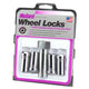 4-pack Tuner Style Cone Seat Wheel Locks <br> M14 x 1.5 Thread, 1in Hex x 1.935in L