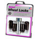 4-pack Tuner Style Cone Seat Wheel Locks <br> M14 x 1.5 Thread, 1in Hex x 1.935in L