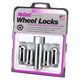4-pack Tuner Style Cone Seat Wheel Locks <br> M14 x 1.5 Thread, 22mm Hex x 1.648in L