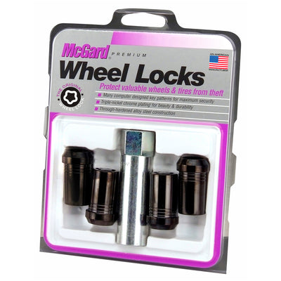 4-pack Tuner Style Cone Seat Wheel Locks <br> M14 x 1.5 Thread, 22mm Hex x 1.648in L