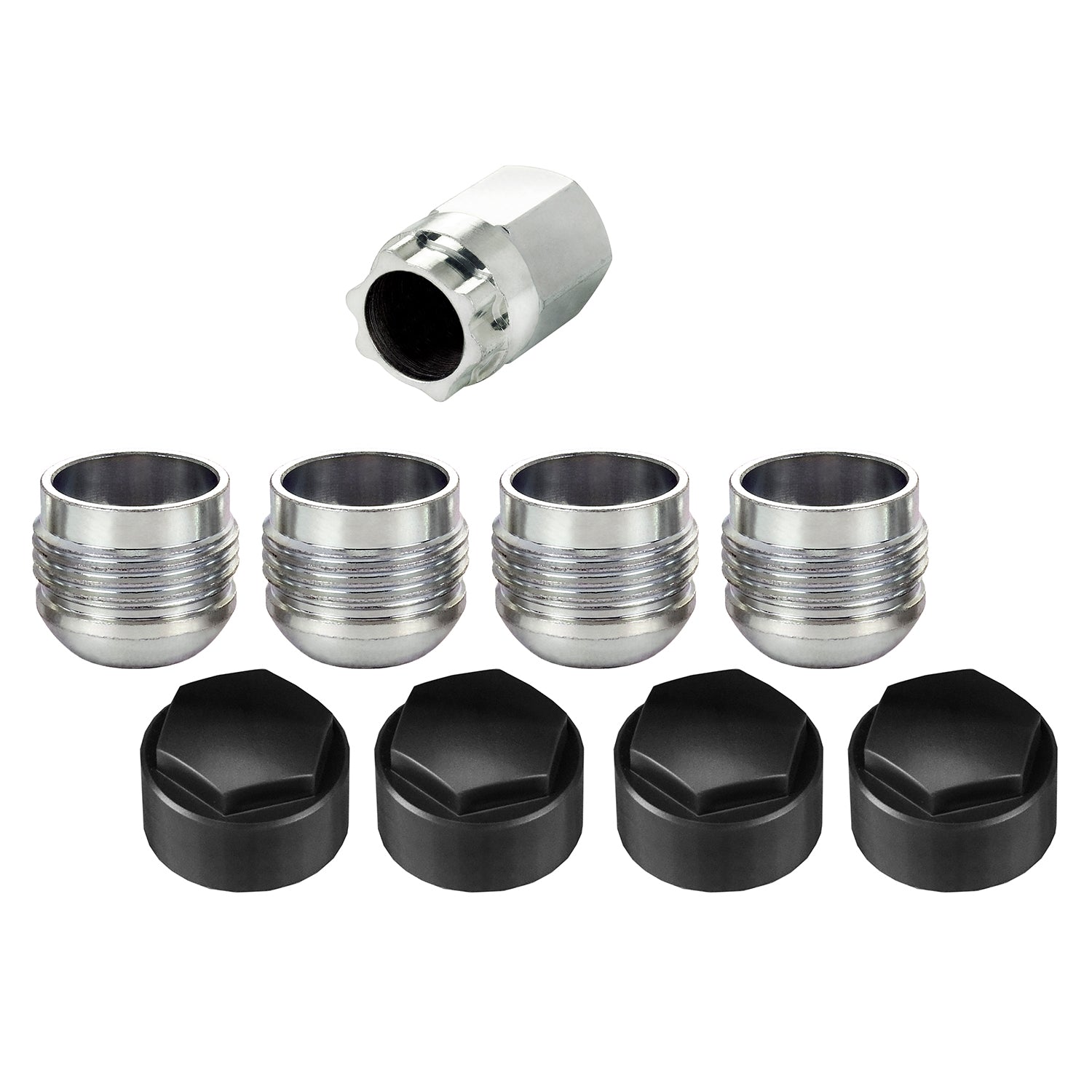 Radius Seat Under Hub Cap Style Wheel Locks <br> M14 x 1.5 Thread, 19mm Hex x 0.89in L