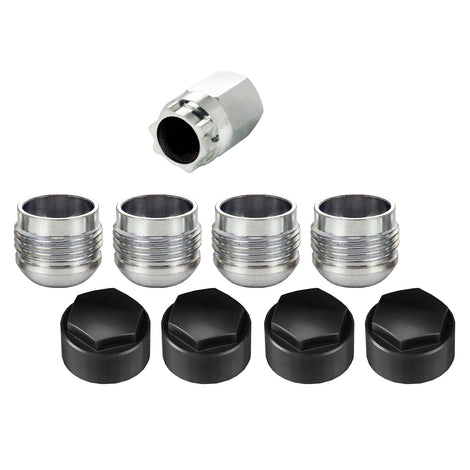 Radius Seat Under Hub Cap Style Wheel Locks <br> M14 x 1.5 Thread, 19mm Hex x 0.89in L
