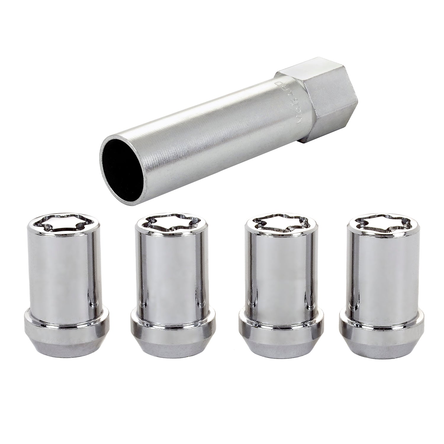 Tuner Style Cone Seat Wheel Locks <br> M12 x 1.25 Thread, 13/16in Hex x 1.24in L