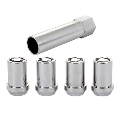 Tuner Style Cone Seat Wheel Locks <br> M12 x 1.25 Thread, 13/16in Hex x 1.24in L