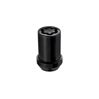 4-pack Tuner Style Cone Seat Wheel Locks <br> M12 x 1.25 Thread, 13/16in Hex x 1.24in L