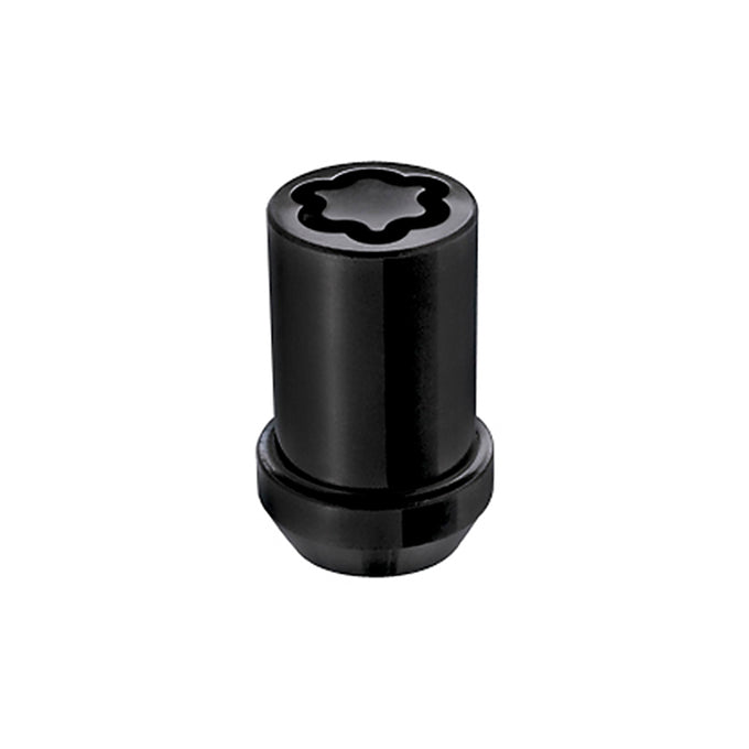 4-pack Tuner Style Cone Seat Wheel Locks <br> M12 x 1.5 Thread, 13/16in Hex x 1.24in L