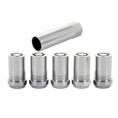 Tuner Style Cone Seat Wheel Locks <br> M14 x 1.5 Thread, 22mm Hex x 1.648in L