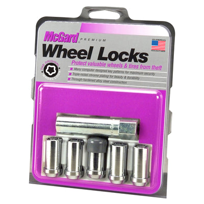5-pack Tuner Style Cone Seat Wheel Locks <br> 1/2-20 Thread, 13/16in Hex x 1.60in L