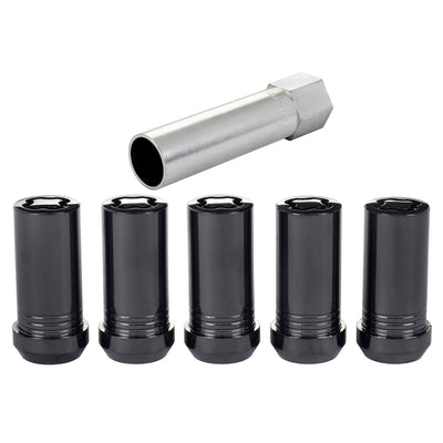 5-pack Tuner Style Cone Seat Wheel Locks <br> 1/2-20 Thread, 13/16in Hex x 1.60in L
