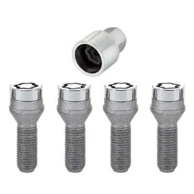 4-Pack Cone Seat Wheel Lock Bolts <br> M14 x 1.5, 19mm Hex, 31.0mm Shank Length