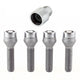 4-Pack Cone Seat Wheel Lock Bolts <br> M12 x 1.5, 17mm Hex, 40.5mm Shank Length