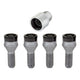 4-pack Cone Seat Style Wheel Lock Bolts <br> M12 x 1.5, 17mm Hex, 25.5mm Shank Length