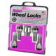 4-pack Cone Seat Style Wheel Lock Bolts <br> M12 x 1.5, 17mm Hex, 25.5mm Shank Length