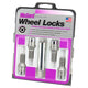 4-pack Tuner Style Cone Seat Wheel Lock Bolts <br> M12 x 1.5, 17mm Hex, 22.4mm Shank Length