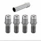 4-pack Tuner Style Cone Seat Wheel Lock Bolts <br> M14 x 1.5, 17mm Hex, 28.6mm Shank Length
