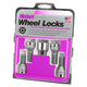 4-Pack Cone Seat Wheel Lock Bolts <br> M12 x 1.25, 19mm Hex, 25.6mm Shank Length