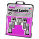 4-pack Cone Seat Style Wheel Lock Bolts <br> M12 x 1.25, 17mm Hex, 22.0mm Shank Length