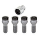 4-pack Cone Seat Style Wheel Lock Bolts <br> M14 x 1.25, 17mm Hex, 27.3mm Shank Length
