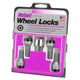 4-pack Cone Seat Style Wheel Lock Bolts <br> M14 x 1.25, 17mm Hex, 27.3mm Shank Length