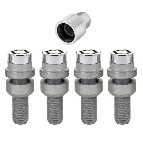 4-Pack Radius Seat Wheel Lock Bolts <br> M14 x 1.5, 17mm Hex, 28.2mm Shank Length