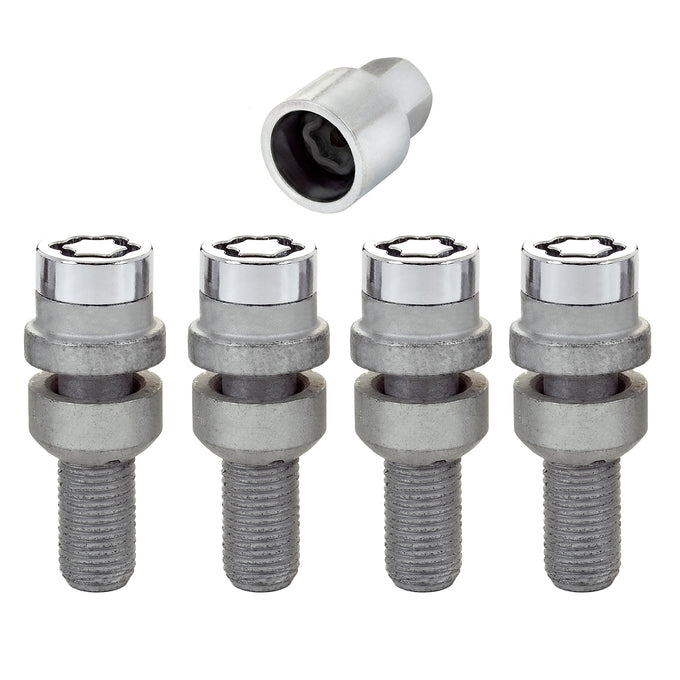 4-Pack Radius Seat Wheel Lock Bolts <br> M14 x 1.5, 17mm Hex, 28.2mm Shank Length