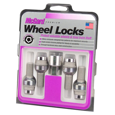 4-Pack Radius Seat Wheel Lock Bolts <br> M14 x 1.5, 17mm Hex, 28.2mm Shank Length