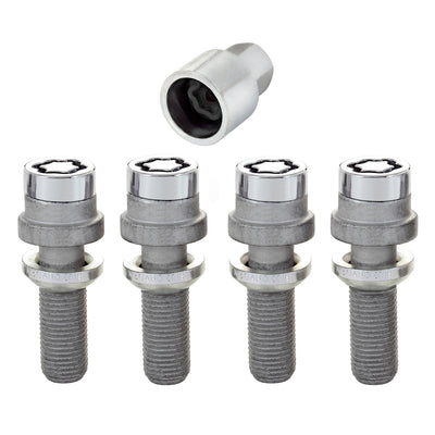 4-Pack Radius Seat Wheel Lock Bolts <br> M14 x 1.5, 19mm Hex, 35.4mm Shank Length