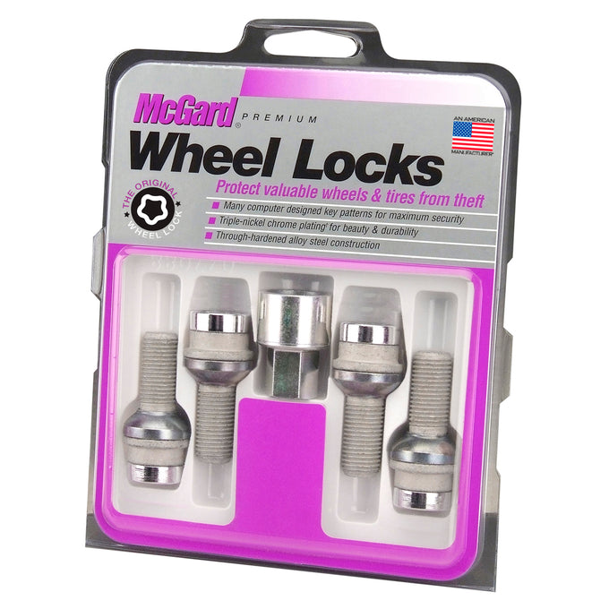 4-Pack Radius Seat Wheel Lock Bolts <br> M14 x 1.5, 19mm Hex, 35.4mm Shank Length