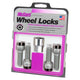 4-pack Radius Seat Style Wheel Lock Bolts <br> M14 x 1.5, 17mm Hex, 45.0mm Shank Length