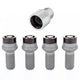 4-pack Radius Seat Style Wheel Lock Bolts <br> M14 x 1.5, 17mm Hex, 26.7mm Shank Length