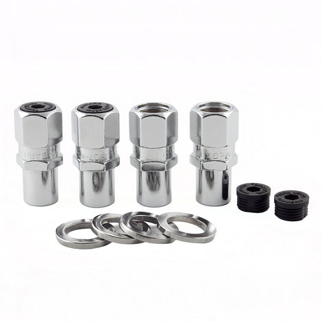Drag Racing Regular Shank Hex Lug Nuts <br> 1/2-20 Thread, 13/16in Hex x 1.86in L