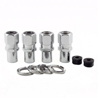 Drag Racing Regular Shank Hex Lug Nuts <br> 1/2-20 Thread, 13/16in Hex x 1.86in L