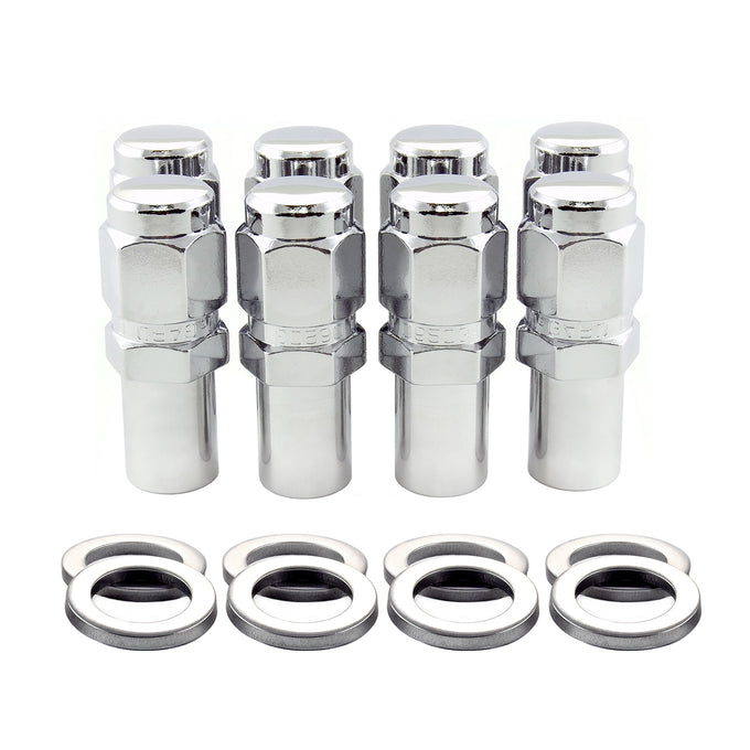 Long Shank Hex Lug Nuts <br> 1/2-20 Thread, 7/8in Hex x 2.425in L