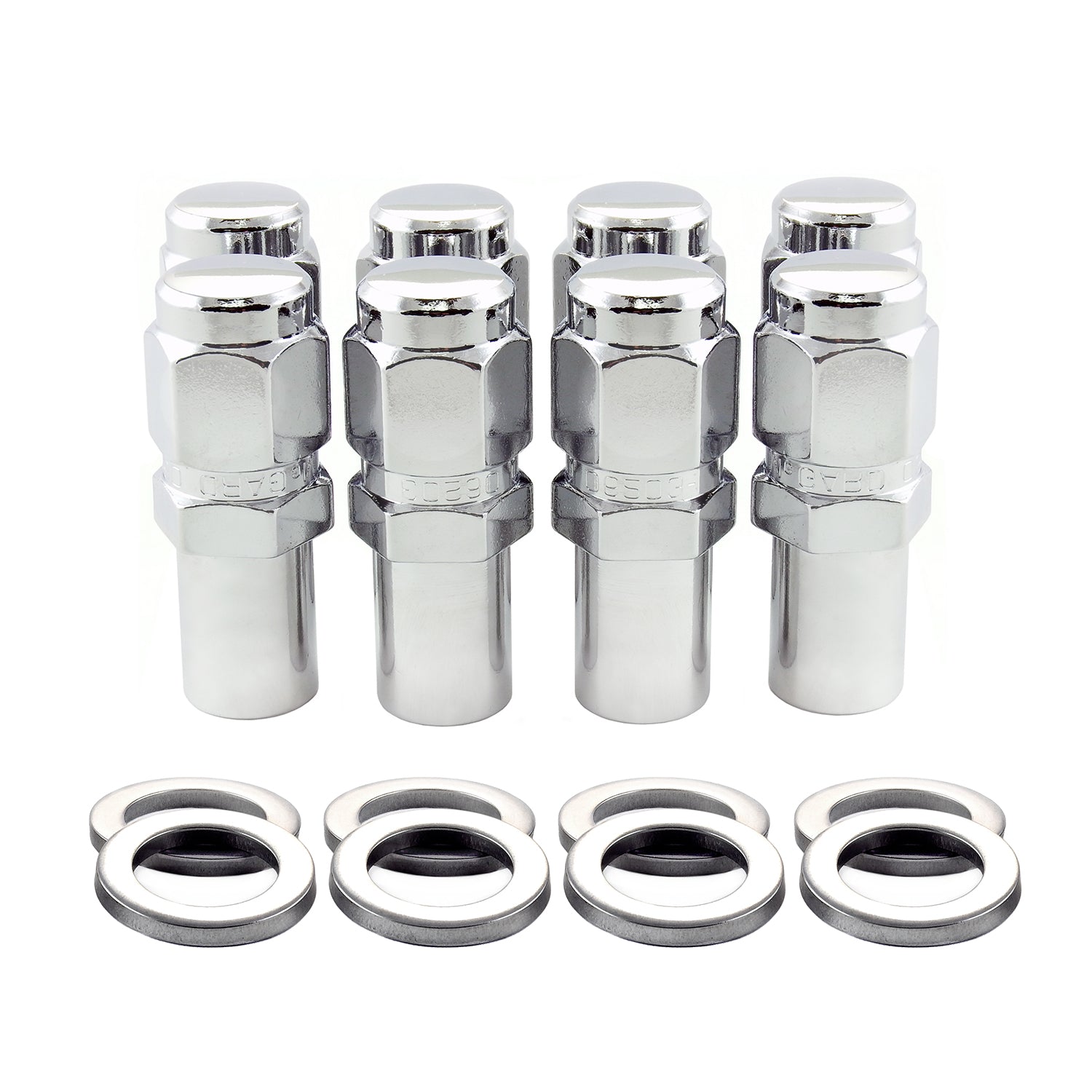 Long Shank Hex Lug Nuts <br> 9/16-18 Thread, 7/8in Hex x 2.425in L