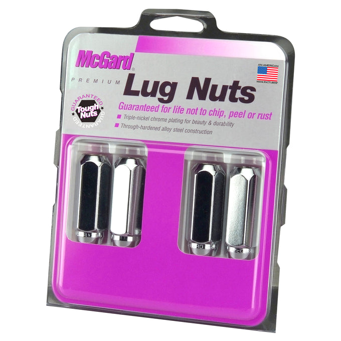 4-Pack Cone Seat Style Hex Lug Nuts <br> M14 x 2.0 Thread, 13/16in Hex x 2.25in L