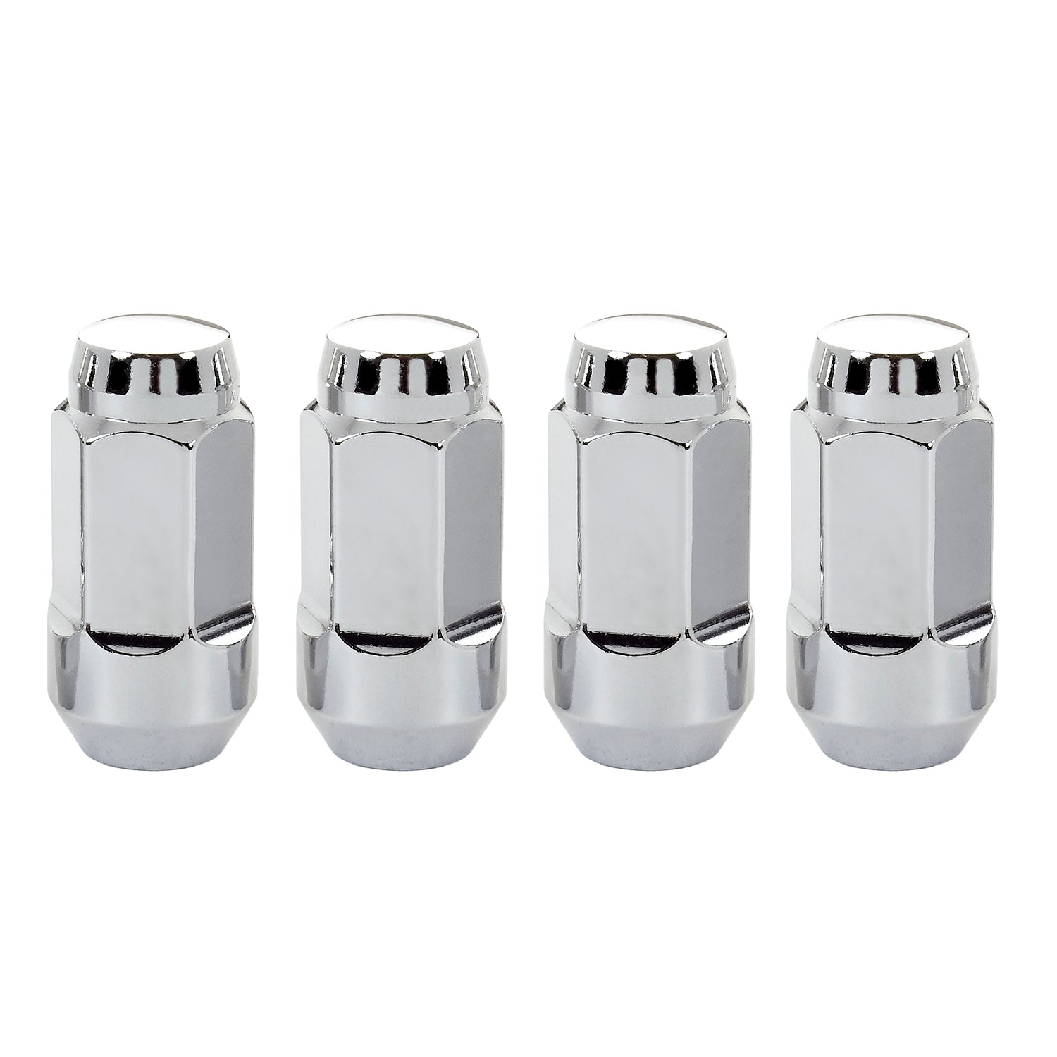 4-Pack Bulge Cone Seat Hex Lug Nuts <br> M14 x 1.5 Thread, 13/16in Hex x 1.945in L