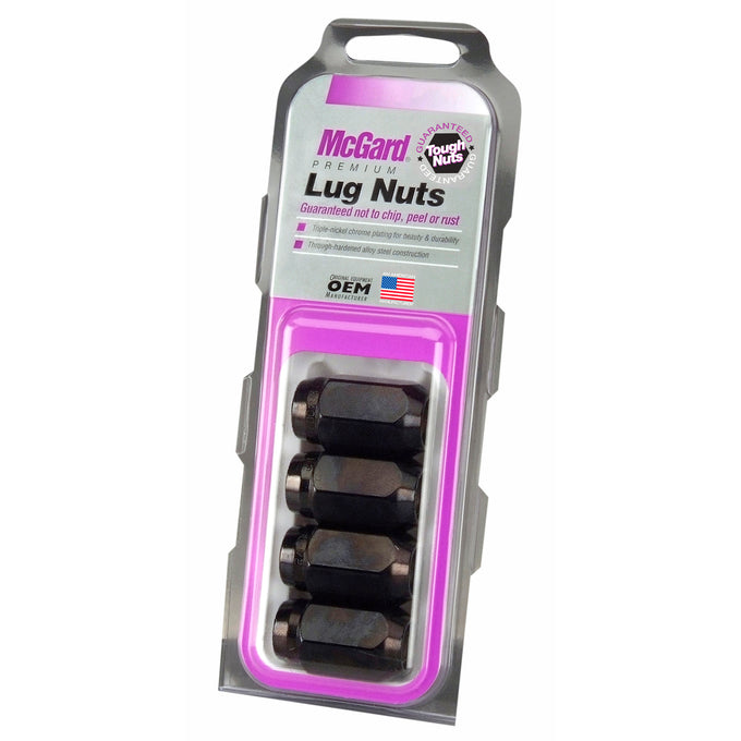 4-Pack Cone Seat Style Hex Lug Nuts <br> M12 x 1.5 Thread, 13/16in Hex x 1.50in L