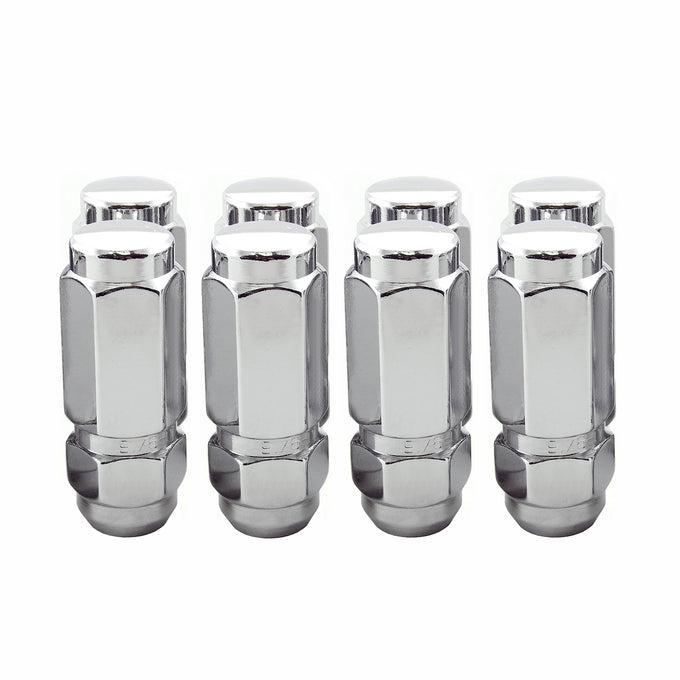 8-Pack Cone Seat Style Hex Lug Nuts <br> 9/16-18 Thread, 7/8in Hex x 2.50in L