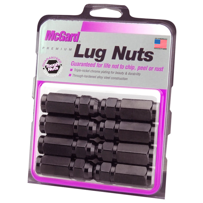 8-Pack Cone Seat Style Hex Lug Nuts <br> 9/16-18 Thread, 7/8in Hex x 2.50in L