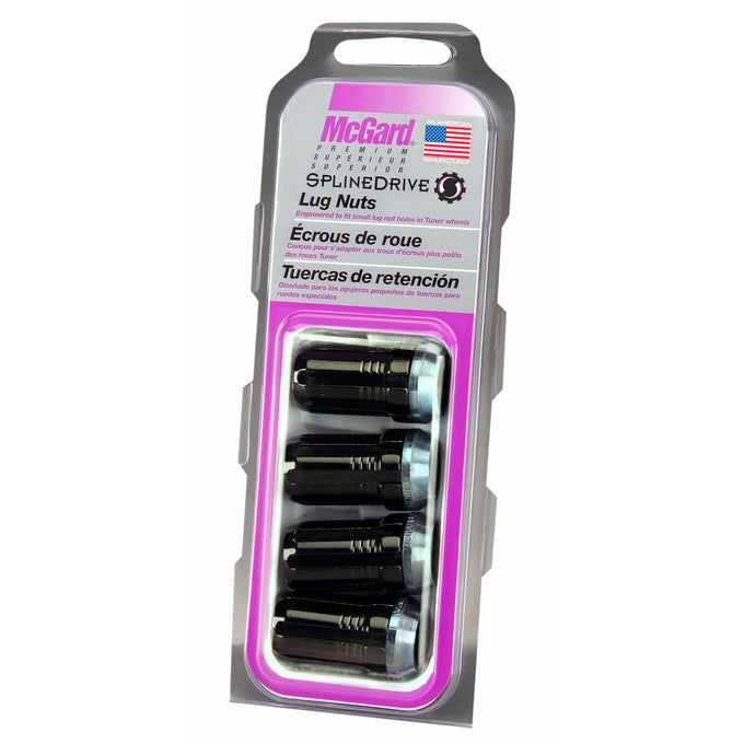 4-pack Tuner Style Cone Seat Lug Nuts <br> M14 x 1.5 Thread, 22mm or 1.00in Hex x 1.935in L